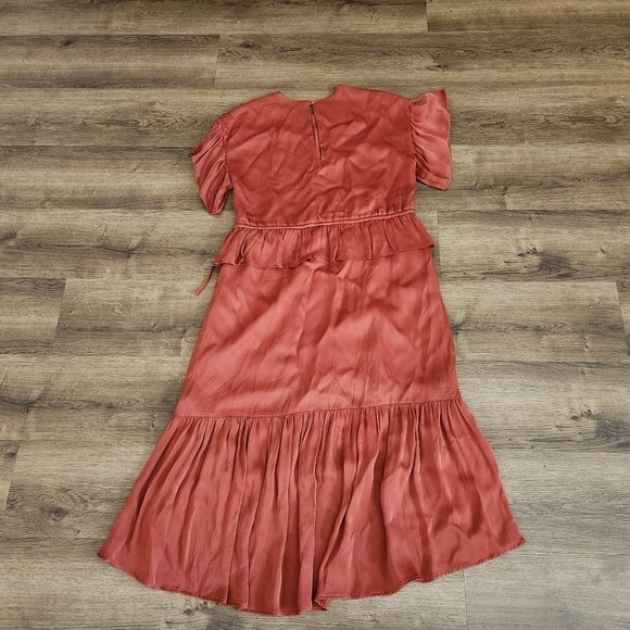 Isla Sample Rust Orange Ruffle Dress - Picture 5 of 5